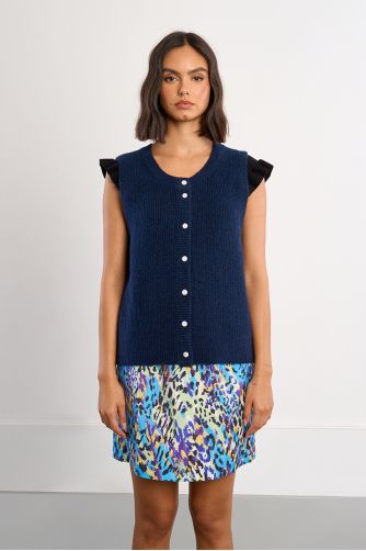 Gilet sans manches, boutonné
