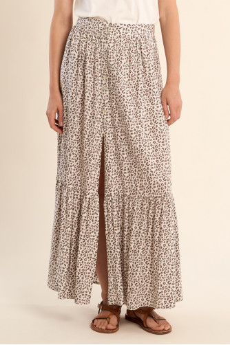 Long leopard print skirt
