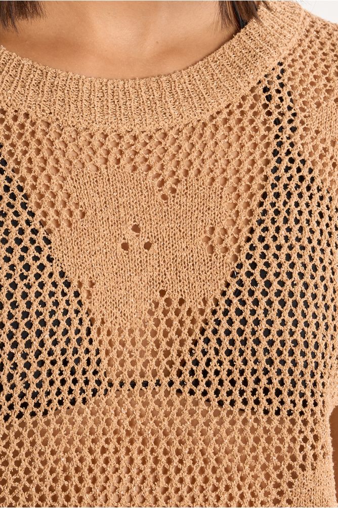 Haut en maille fine avec détails fleurs