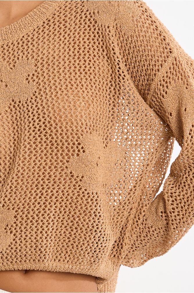 Jersey de mujer de manga larga, detalle flores.