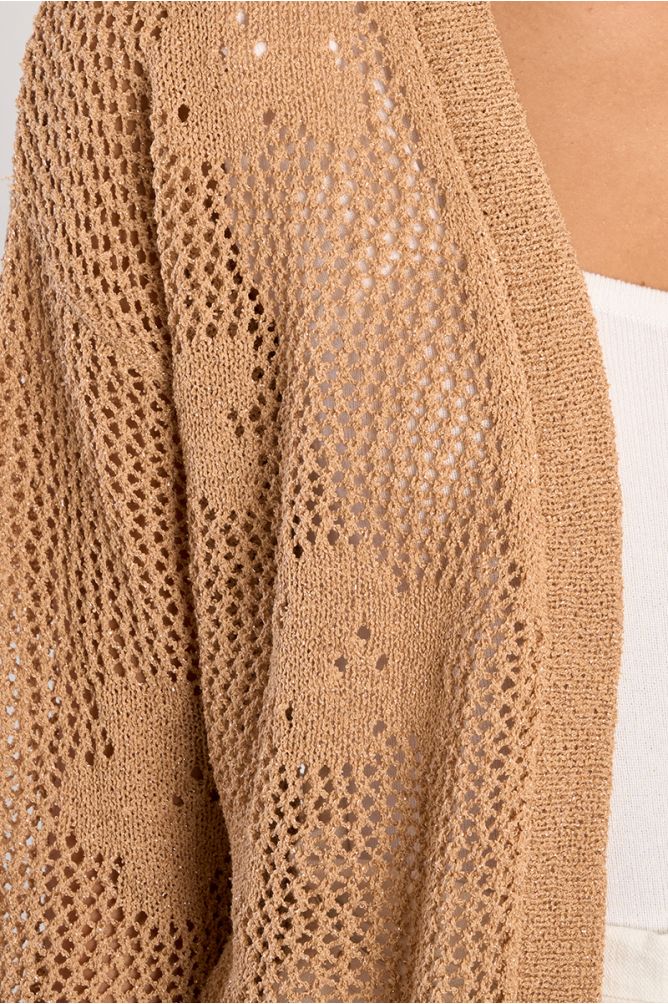 Cardigan en maille fine avec détails fleurs