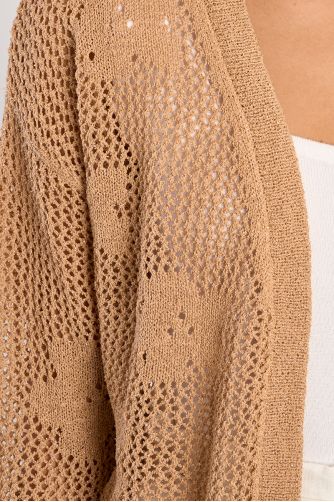 Fine knit cardigan with floral details