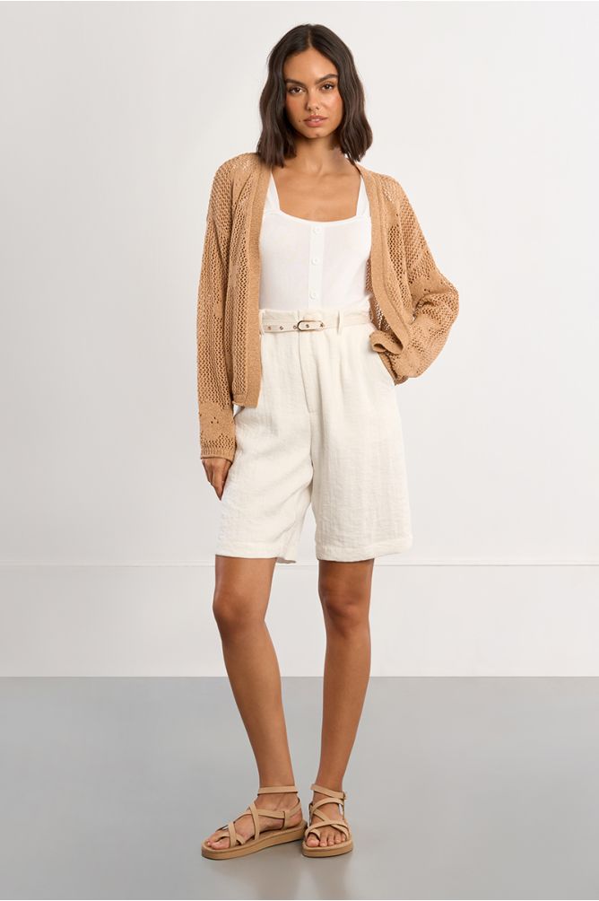 Cardigan en maille fine avec détails fleurs