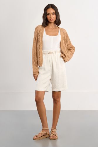 Cardigan en maille fine avec détails fleurs