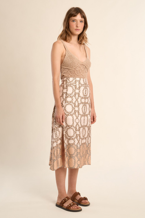 Midi skirt, printed