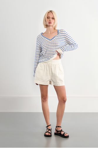 Jersey de mujer de manga larga, con estampado.