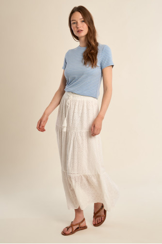 Long bohemian skirt, openwork