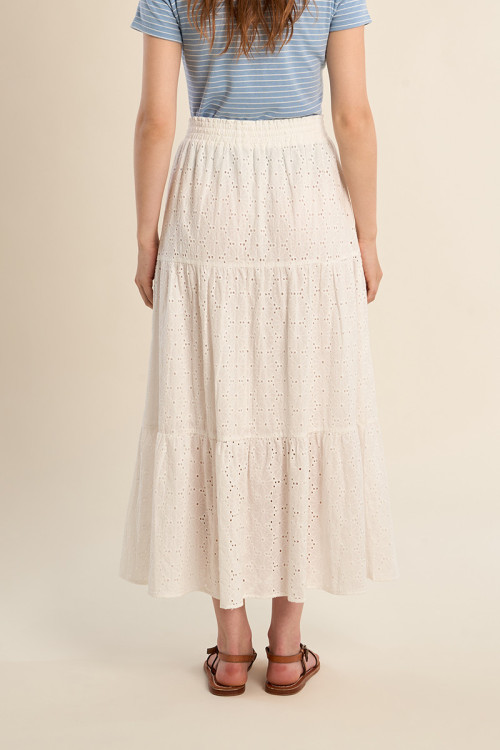 Long bohemian skirt, openwork