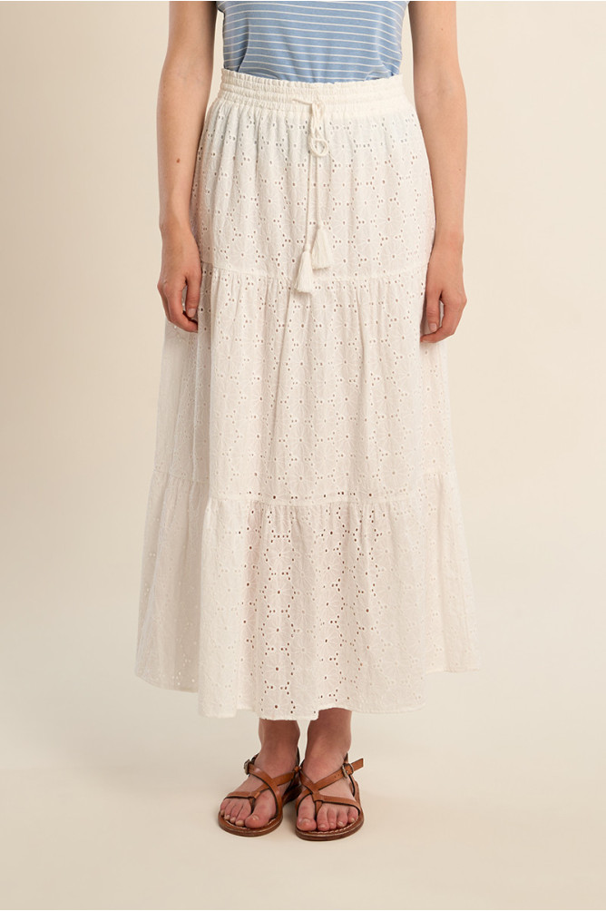 Long bohemian skirt, openwork