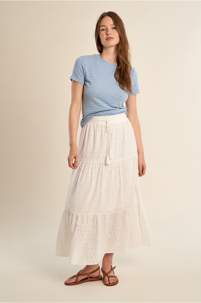 Long bohemian skirt, openwork