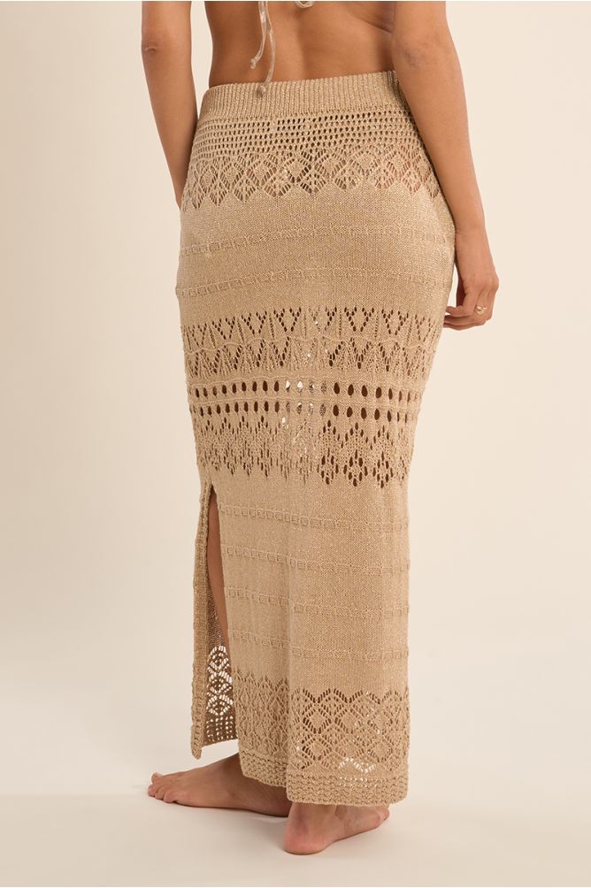 Long crochet beach skirt