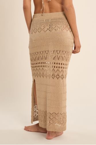 Long crochet beach skirt