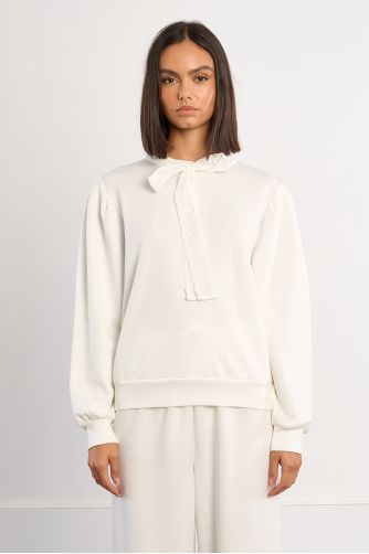 Sweat-shirt décontracté avec col nouable