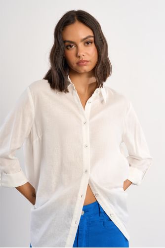 Camisa de mujer manga 3/4, ajustable.