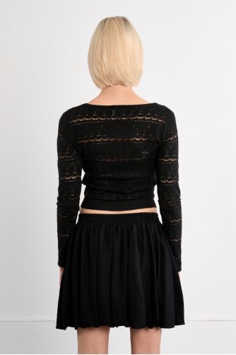 Square neck crochet knit