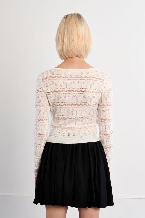 Square neck crochet knit
