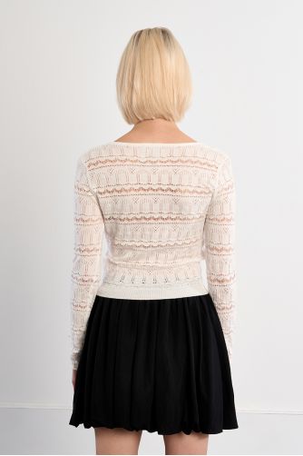 Jersey de mujer de manga larga, en punto calado.