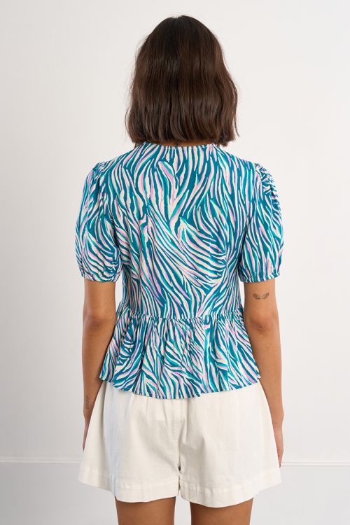 Zebra drawstring top