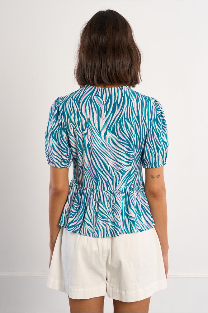 Top à cordons zebré