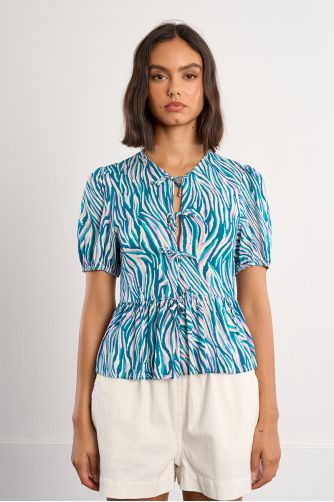 Top à cordons zebré