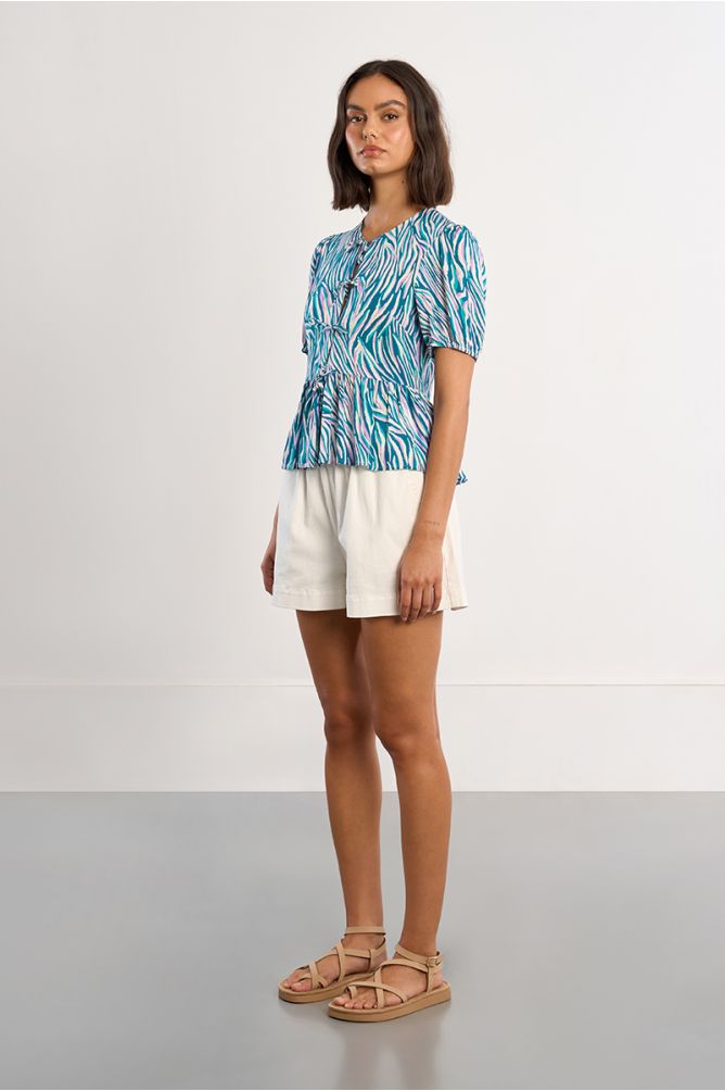 Top à cordons zebré