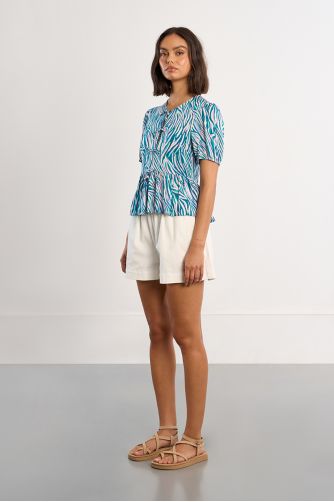 Top à cordons zebré