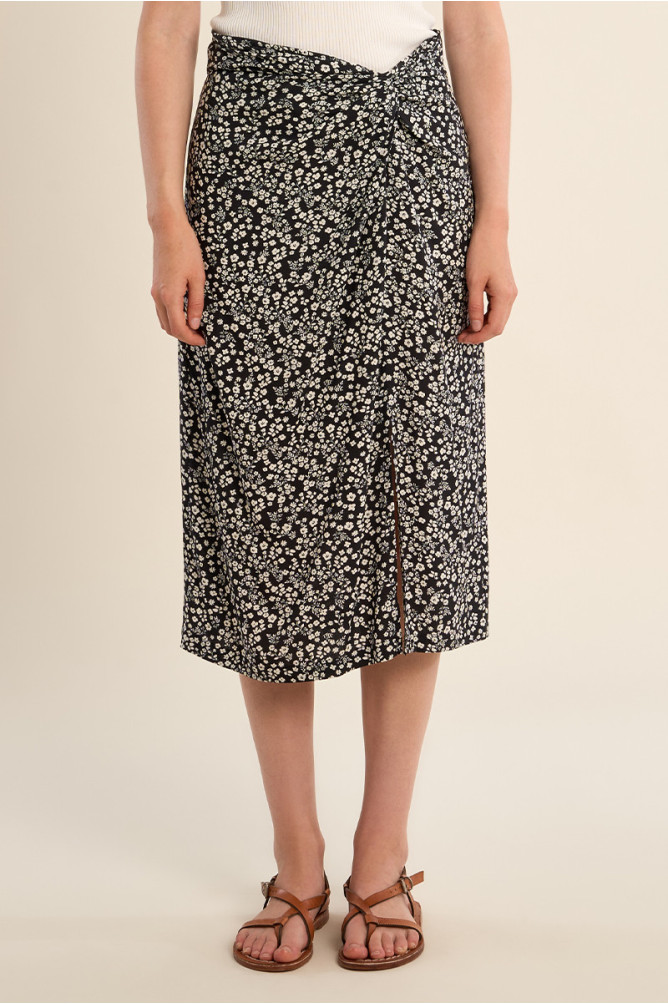 Long floral print skirt