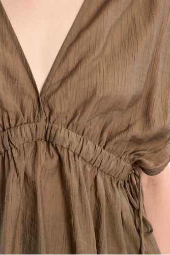 Flowing top with drawstrings