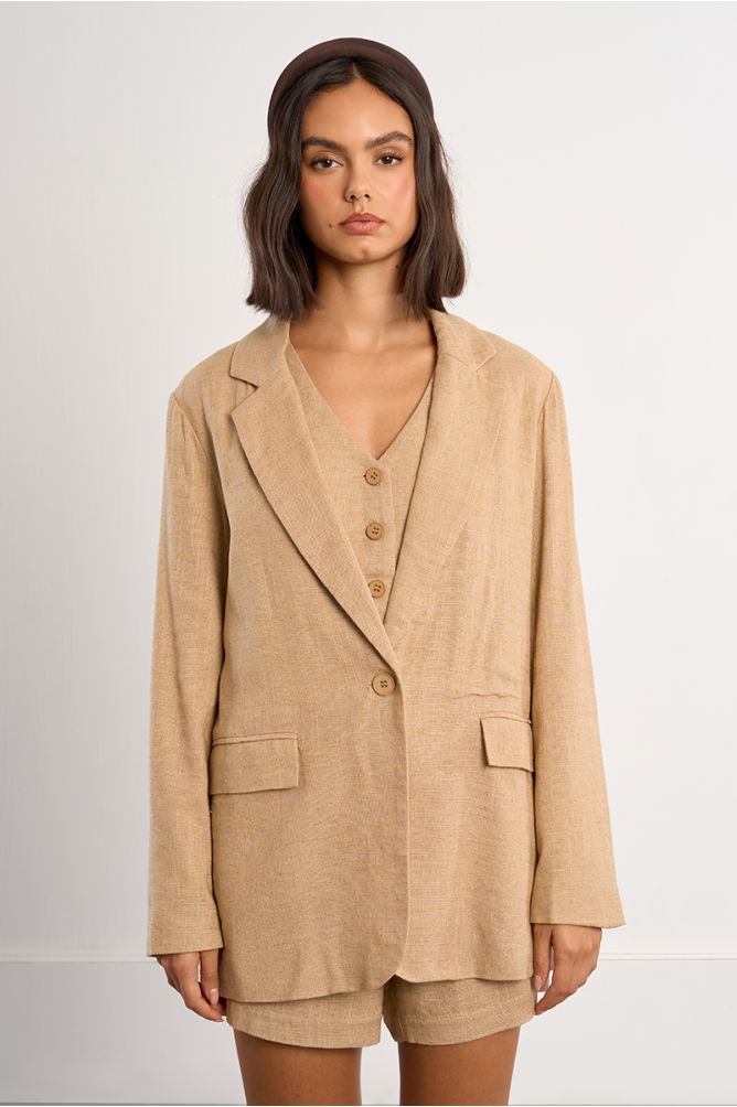 Straight linen blazer
