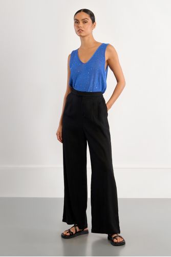 Pantalon large en lin