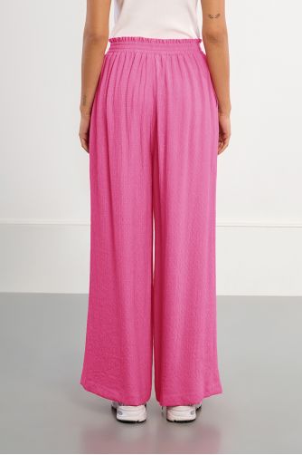 High-waisted wide-leg trousers