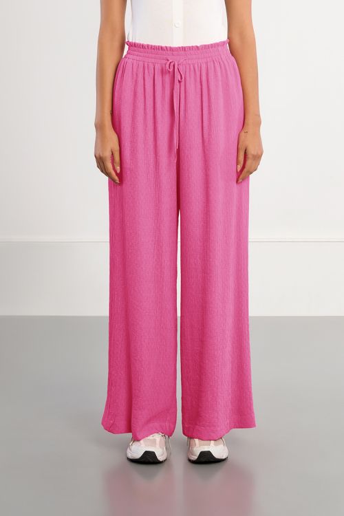 High-waisted wide-leg trousers