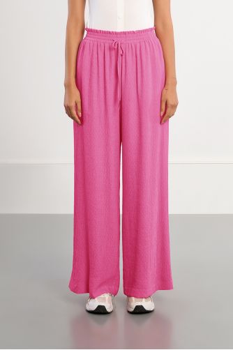 High-waisted wide-leg trousers