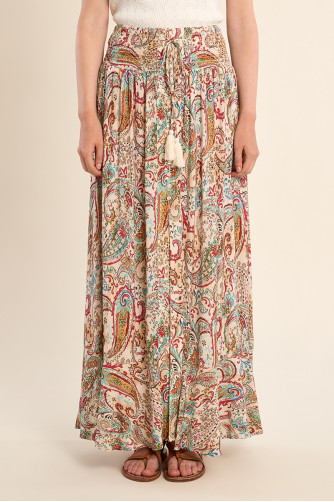 Long skirt, cashmere print