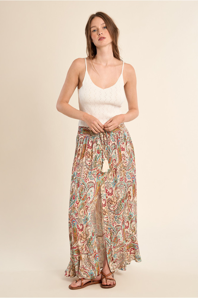 Long skirt, cashmere print