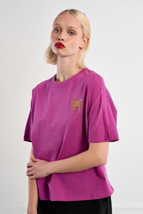 Camiseta de mujer de manga larga, con estampado.