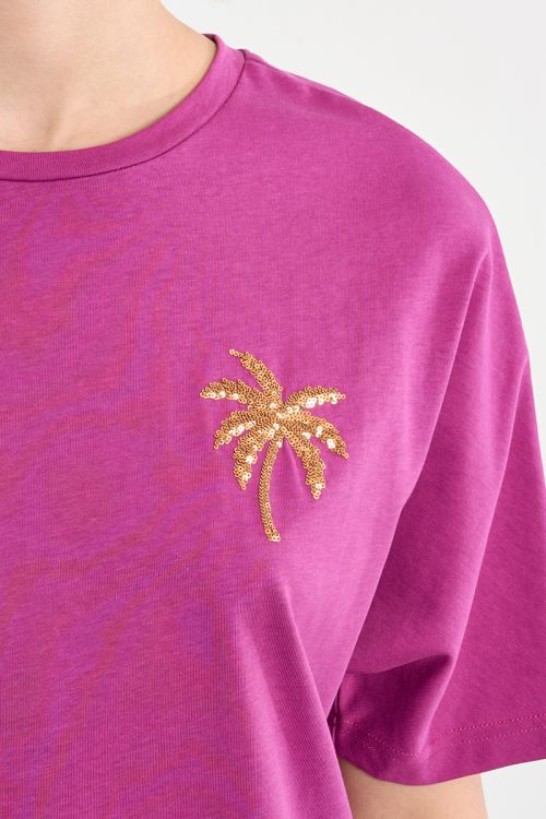 Camiseta de mujer de manga larga, con estampado.