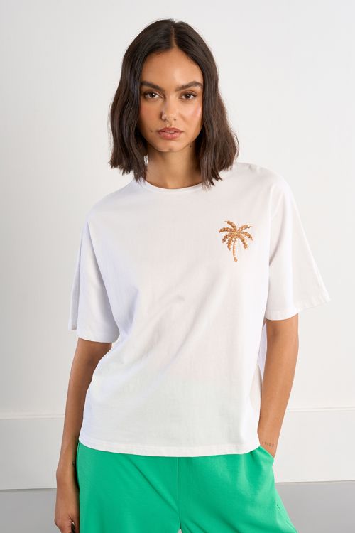 Camiseta de mujer de manga larga, con estampado.