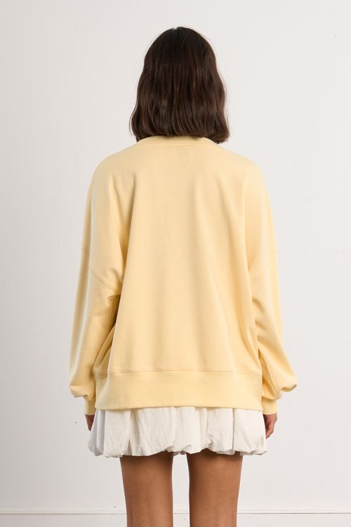 Sweat-shirt oversize en coton jaune