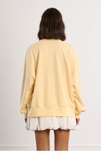 Sweat-shirt oversize en coton jaune