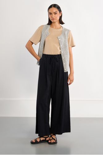 Pantalon large, taille haute