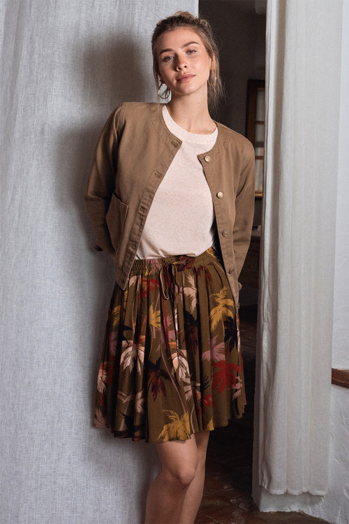 Short skater skirt, printed