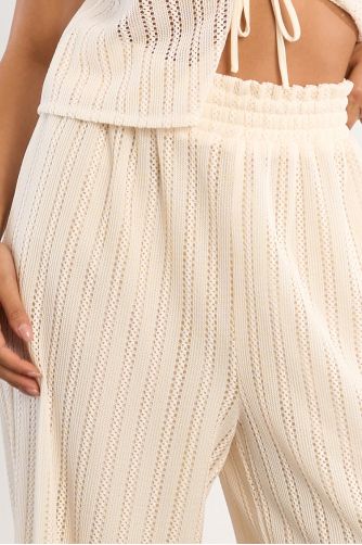 Pantalon large ajouré