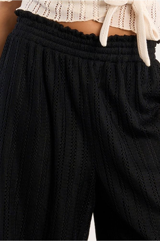 Pantalon large ajouré