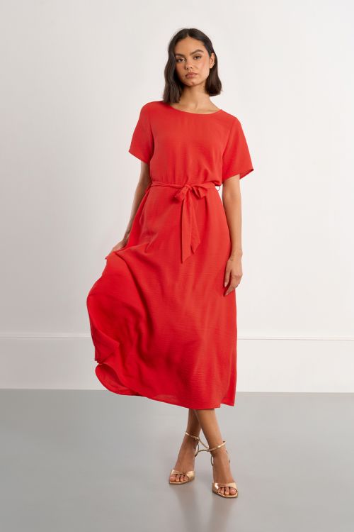 Robe maxi, ceinture à nouer