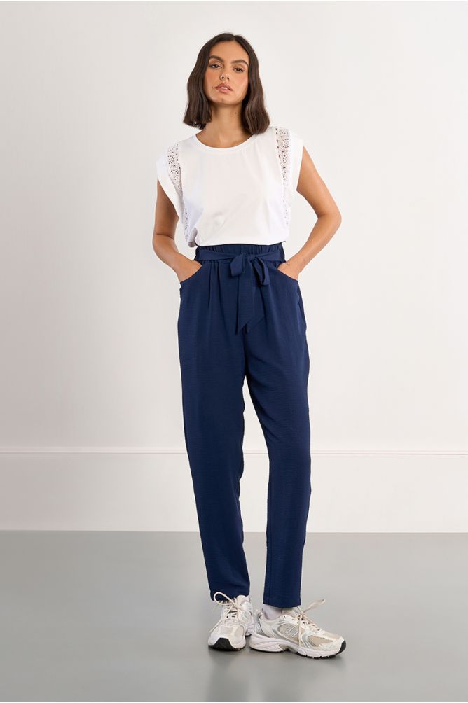 Pantalon taille paperbag