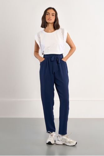 Pantalon taille paperbag