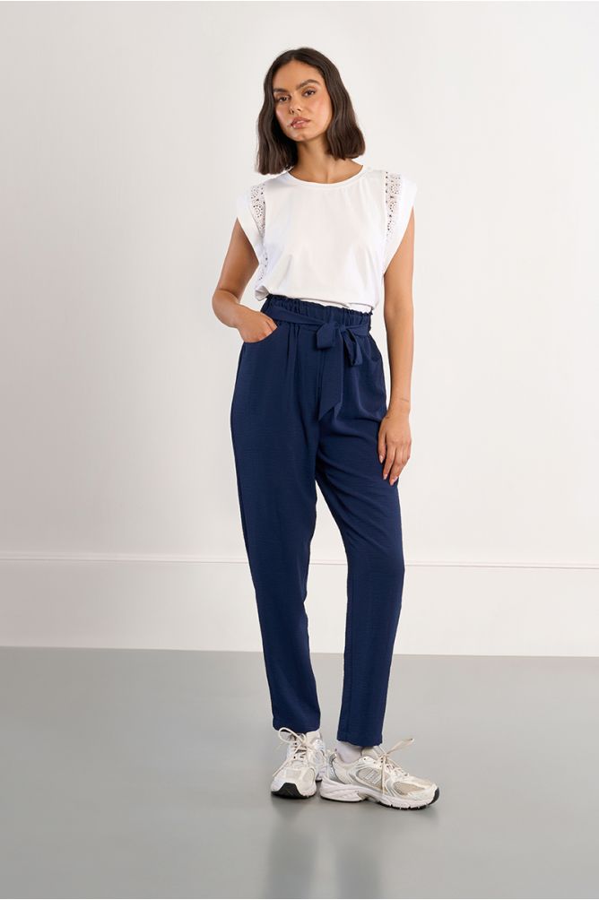 Pantalon taille paperbag