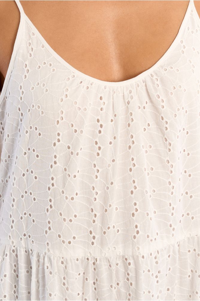 Robe maxi coton, en broderie anglaise