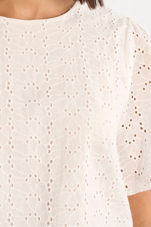 Cotton top, in broderie anglaise